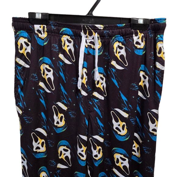 Scream Mens Ghostface All Over Print Sleep Pajama Pants Black Drawstring Medium - Picture 3 of 5